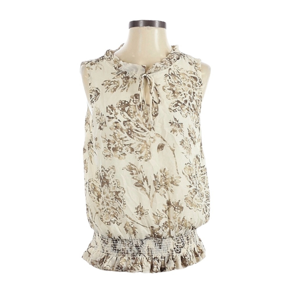 Rebecca Moses Cream and Brown Floral Blouse